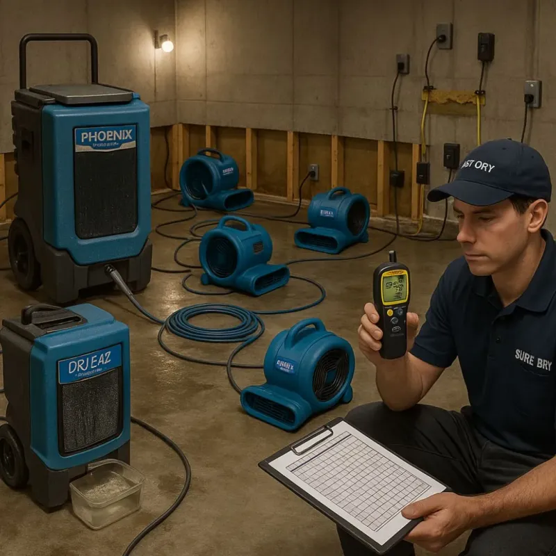 Structural Drying and Dehumidification process in Lanham-Seabrook, MD